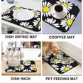 thumbnail image 4 of Washable Rubber Daisy Cute Floral Dish Drying Mats for Kitchen Counter Home Large Coffee Bar Pad Accessories and Decor for Utensils Stemware 19.5''x12'', 4 of 7