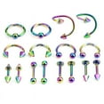 thumbnail image 3 of 16PCS/Set Stainless Steel Spiral Belly Tongue Bar Ring Eyebrow Piercing Jewelry, 3 of 7