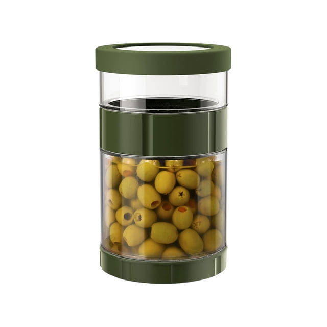 fheaev Pickle Container With Strainer Glass Pickle Container With Strainer For Pickle Lover Glass Kraut Separator Jar-Leakproof Airtight Lid For Kitchen Stora