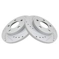thumbnail image 3 of TRQ Front and Rear Performance Brake Rotors Set Premium G-Coated Cross Drilled & Slotted Fits Select 2005-2009 Buick LaCrosse 2004-2008 Pontiac Grand Prix, 3 of 7