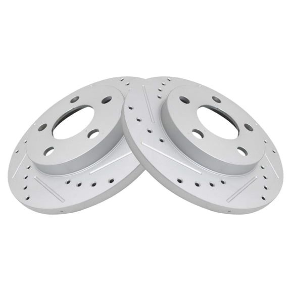 TRQ Rear Performance Brake Rotor Drilled Slotted Pair for 2005-2009 Buick Allure / 2004-2008 Pontiac Grand Prix / 2010-2013 Chevy Impala / 2014-2016 Chevy Impala Limited / 2005-2009 Buick LaCrosse