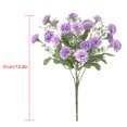 thumbnail image 2 of Flor de clavel artificial, oficina en casa, escuela, decoración floral, banquete de boda, tela de seda, ramo de flores falsas, púrpura Eigraketly HA6616-02B, 2 of 6