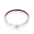 thumbnail image 2 of Precious Stars R01147R-V20-05 Precious Stars Rhodium Round-Cut Purple Swarovski Crystals Stackable Ring, 2 of 4