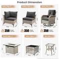 thumbnail image 2 of Vcatnet 9 Pieces Patio Furniture Sets with 42" Fire Pit Table, Outdoor Wicker Rattan Sectional Sofa, All Weather Conversation Set with Swivel Glider Chairs and Solar Powered Coffee Table, Black, 2 of 9