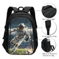 thumbnail image 3 of Pofeuu Astronaut Soccer Field Print Storage Laptop Backpack with USB Charging Port[Water Resistant] College Computer Bookbag Fits, 3 of 7