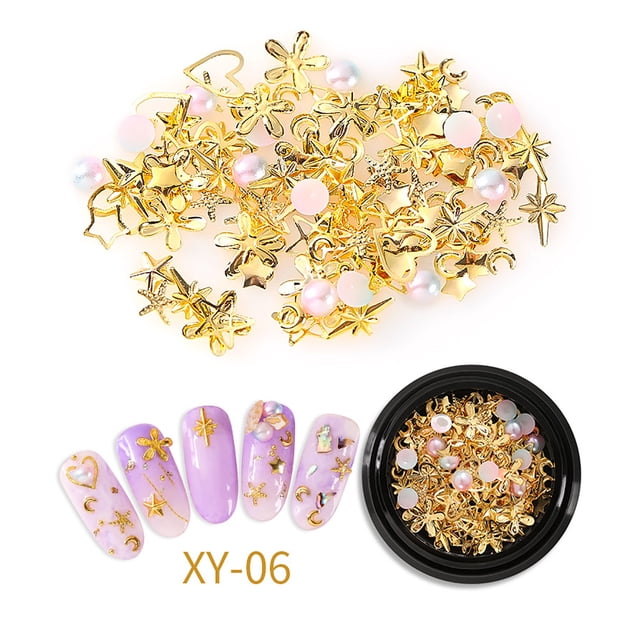 Iumwxz Décoration d'Ongles Étoile et Alliage Creux Roue de Manucure