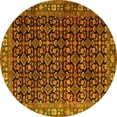 thumbnail image 1 of Ahgly Company Machine Washable Indoor Round Persian Yellow Traditional Area Rugs, 8' Round, 1 of 4