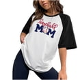 thumbnail image 1 of Camiseta holgada cómoda debajo de la cintura con cuello redondo y estampado elegante para mujer, blusa de manga corta, Tops informales OAVQHLG3B Store lin121212, 1 of 5