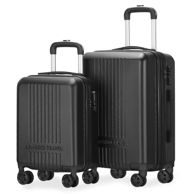 Maletas de viaje carry-on de mano cabina 10kg Rígida set de viaje 2 pack 20” + 16” ABS doble calibre con cierre expandible, llantas desmontables y candado seguridad TSA LOCK Armored Travel