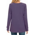 thumbnail image 5 of WUJINXIA Women's Long Sleeve Dressy Blouses Pleated Front Tunic Crew Neck Casual, 5 of 6