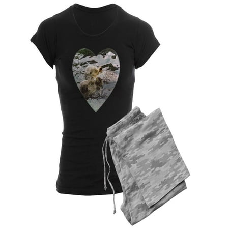 

CafePress - (16)Sea Otters Holding Hands - Women s Dark Pajamas