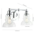 thumbnail image 3 of Manhattan Vintage 18.5" 2-Light Metal/Glass Industrial Rustic LED Vanity, Chrome, 3 of 8