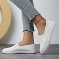 thumbnail image 4 of Womens Lightweight Canvas Slip On Sneakers Comfortable Non Slip Work Shoes Breathable Casual Dress Shoes, 4 of 7