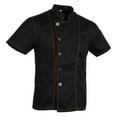 thumbnail image 1 of de Mezclilla Unisex Chef Chaqueta Cortas Camiseta Cocina - Negro, M Negro m Salvador chaqueta de cocinero manga corta, 1 of 10