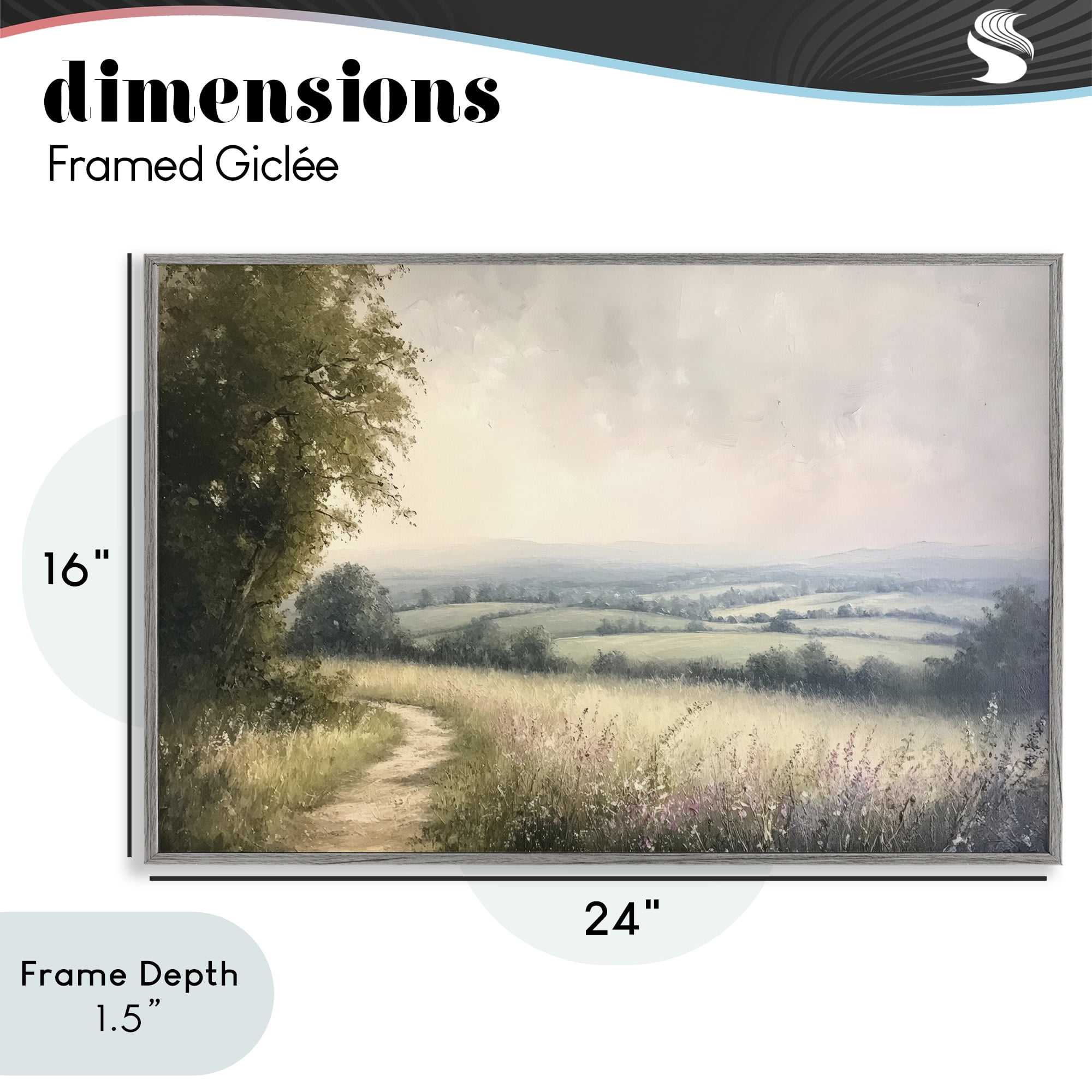 Stupell Industries Rolling Farmlands in Distance Gray Framed Giclee Art, design by Petal Prints Design