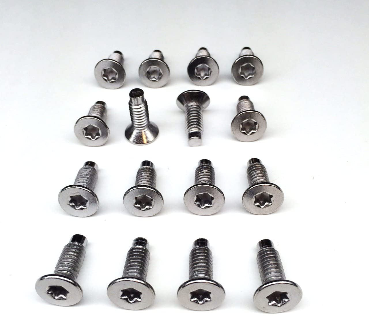 16 each Chrome Plated Jeep Wrangler Windshield/ Door/ Tailgate Hinge/ Torx Bolt Screw/ CJ