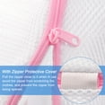 thumbnail image 4 of Uxcell 4Pack 6.3x6.7Inch Cylinder Mesh Laundry Bags Bra Washing Bag for Underwear, Pink Zipper, 4 of 7