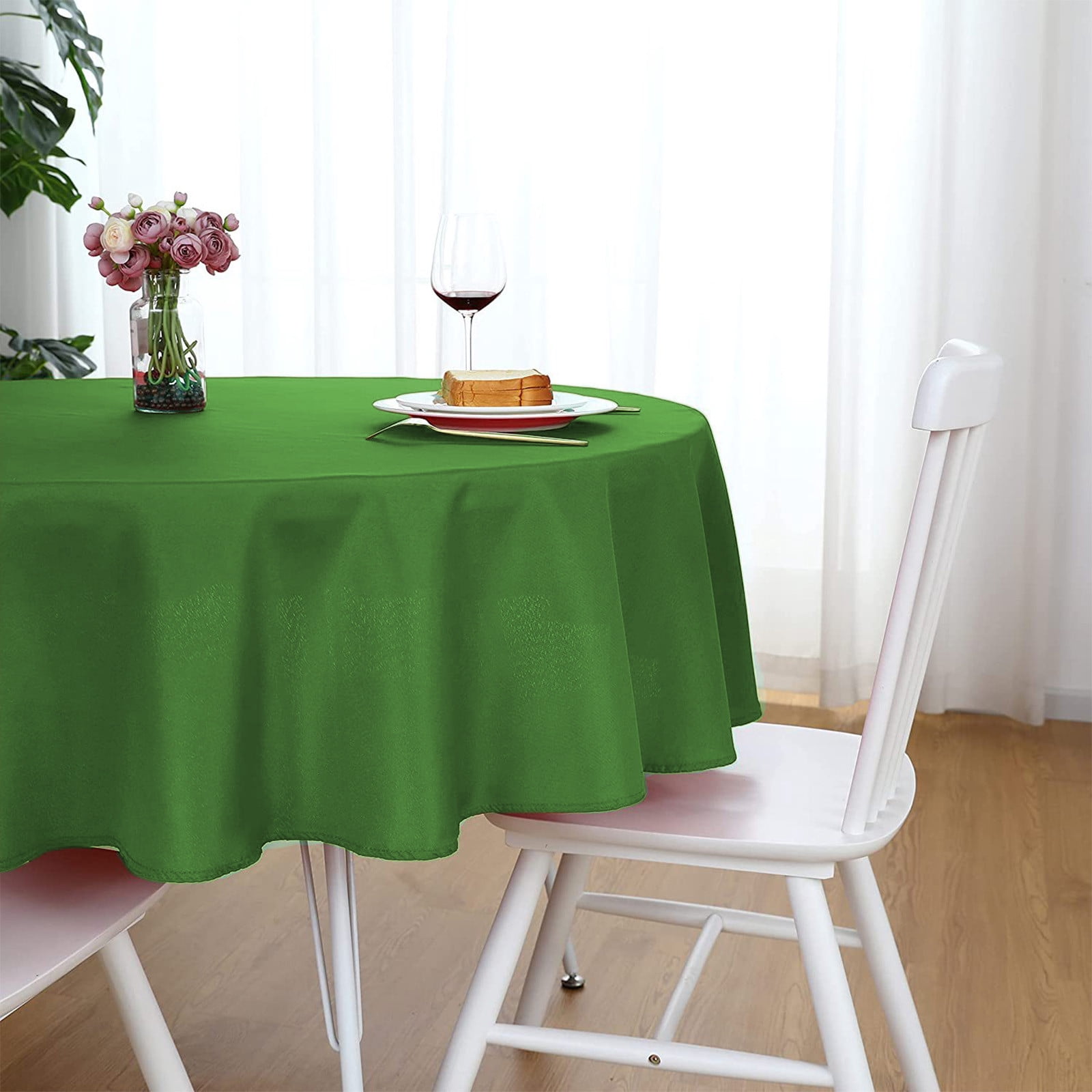 YiHomer Pastoral Square Tablecloth 60x60 Inch - Linen Look Washable Table Cover - View #5