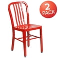 thumbnail image 4 of Commercial Grade 2 Pack Red Metal Indoor-Outdoor Chair, 4 of 9