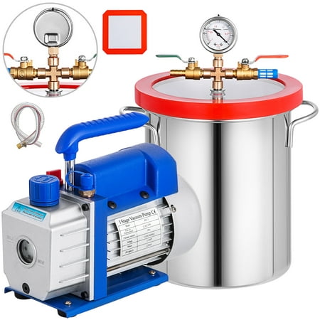 VEVOR 3 Gallon Vacuum Chamber + 3.6 CFM Single Stage Pump to Degassing Silicone