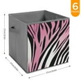 thumbnail image 6 of Collapsible Oxford Fabric Storage Cubes with Handles, Large Mid Foldable Oxford Cloth Bins Set of 2/6, Closet Organizers for Shelves Clothes Home Kitchen Toy - Pink Zebra Pattern, 6 of 7