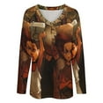 thumbnail image 4 of The Boondocks Womens T Shirts V Neck Long Sleeve Tops Causal Loose Summer T-Shirts M, 4 of 7