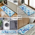 thumbnail image 6 of Blue Watercolor Triangle Pattern Kitchen Rug Mat,Kitchen Runner Rugs Non Skid Washable,Decorative Kitchen Floor Mats for Kitchen,Sink,Laundry,17"x47.2", 6 of 7