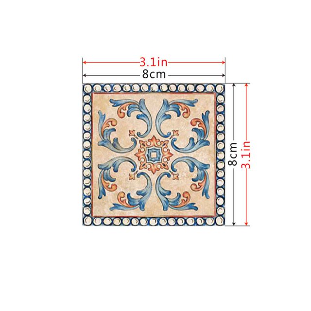Electronicheart 10pcs 3D Diagonal Tile Seam Stickers Film Self Adhesive Floor Wall Decorative Tiles Sticker