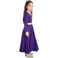 thumbnail image 3 of CHICTRY Kids Girls Church Robe Long Dress Loose Full Length Liturgical Praise Dance Outfit Purple 8, 3 of 7