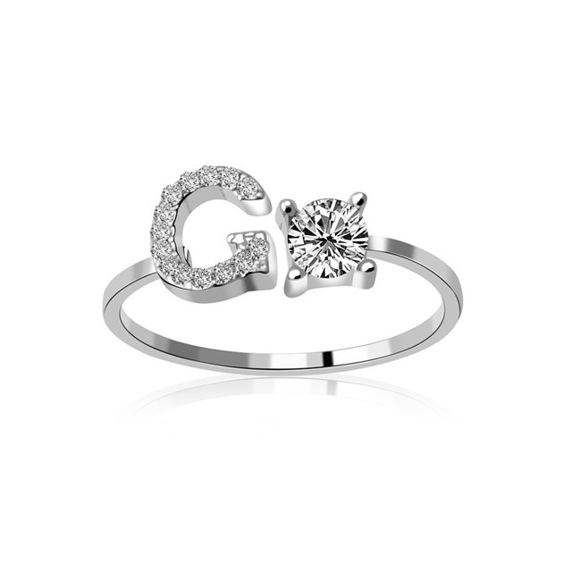 Daisyyozoid Bague en Cuivre Style Alphabet Anglais Mode Exquise 26