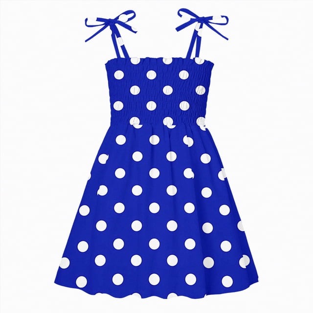 Gubotare Robe Fille Robe Tutu Tout-Petit Robes en Tulle à Volants pour Filles Mignonne d'Été Fête Princesse Robe d'Été 3T 4T (Bleu, 3-4 Ans)