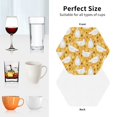 thumbnail image 6 of Lsque Funny Chicken Pattern 4" Drink Coasters Set of 4, PVC Leather Absorbent Coasters, Table Coaster Set Decorative Coffee Cup Coasters Housewarming Gift -Hexagon, 6 of 6