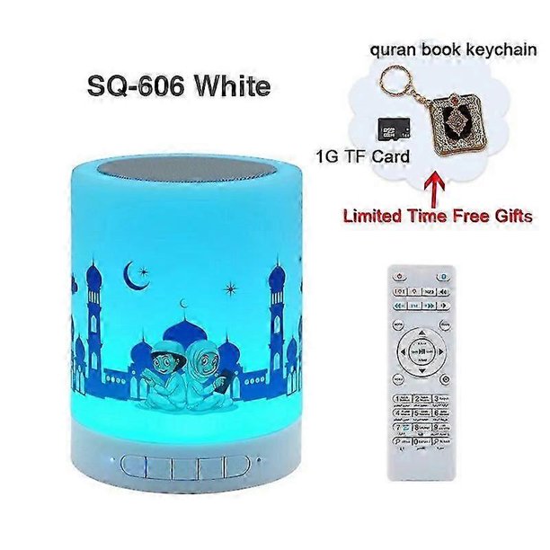Telawah Kids Quran Speaker Lamp Rotating LED Night Light Multi Color Projector Muslim Coran Payer Remote Control With Gift