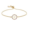 thumbnail image 1 of Fiudx Pulsera de 26 Letras con Forma de Disco y Corazón Color Melocotón para Mujer, 1 of 2