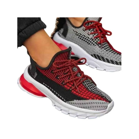 

Ymiytan Womens Casual Lace Up Trainer Mesh Sneakers Running Jogging Fitness Gym Shoes Black 8