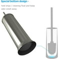 thumbnail image 3 of Slim Compact Freestanding Toilet Bowl Brush and Holder for Bathroom Storage and Organization - Space Saving, Sturdy, Deep Cleaning, Covered Brush, Metal in Brushed Finish, 3 of 6