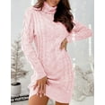 thumbnail image 3 of Sherrylily Women Sweater Dress Sexy Bodycon Turtleneck Mini Cable Knit Sweaters Dresses, 3 of 6