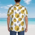 thumbnail image 3 of Lsque Gold Dots and Leaves pattern Hawaiian Shirt for Men, Unisex Summer Beach Casual Short Sleeve Button Down Shirts-XX-Large, 3 of 9