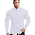 thumbnail image 2 of Men's Slim Fit Long Sleeve Dress Shirt - Stretch -Free Polyester Spandex, Button Down, Business Casual, 41-46 Sizes, 2 of 6