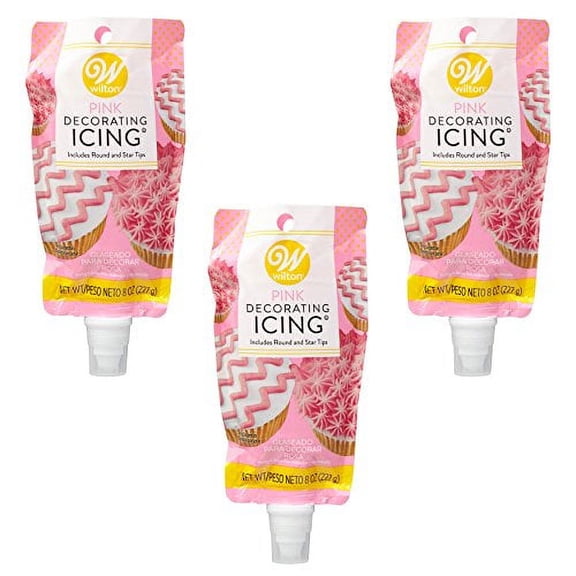 Wilton Pink Icing Pouch with Decorating Tips, Multipack of 3