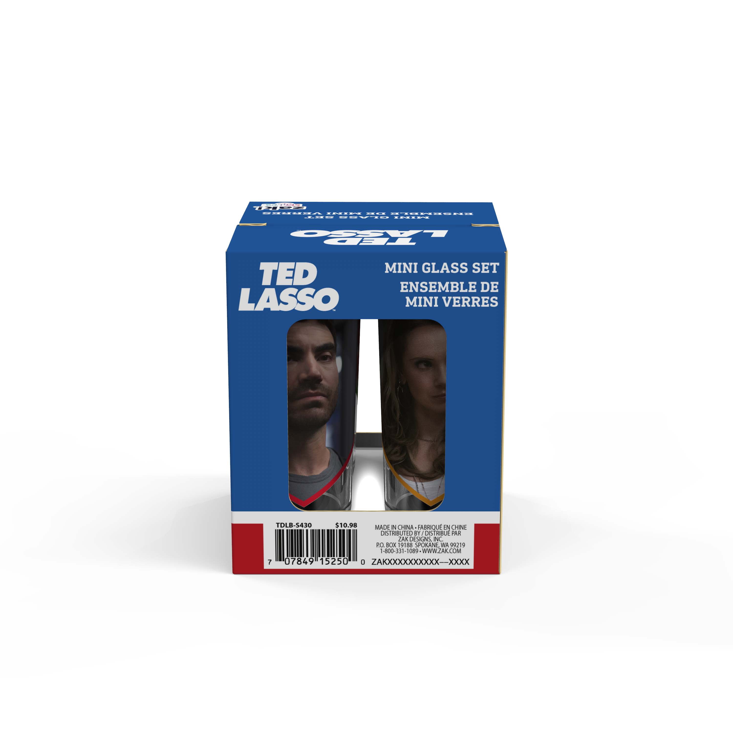Zak Designs 2 Ounce 4-piece Valentine Mini Glass Set, Ted Lasso