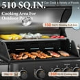 thumbnail image 4 of Summit Living 4 Burner Propane Gas Grill and Griddle Combo with Side Burner BBQ Grill - Black, 4 of 12