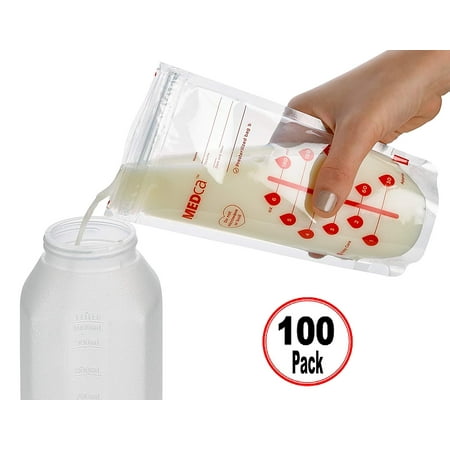 MEDca Breastmilk Storage Bags BPA Free in 6oz / 180ml - Count of 100