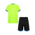 thumbnail image 2 of Yhong Boys Soccer Jersey Athletic 2 Piece Set Kids Sports Football Uniform Activewear Gym Quick Dry Fluorescent Green M, 2 of 7