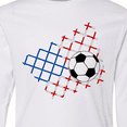 thumbnail image 4 of Inktastic Soccer Ball, Net with American Flag Colors Long Sleeve Youth T-Shirt, 4 of 5