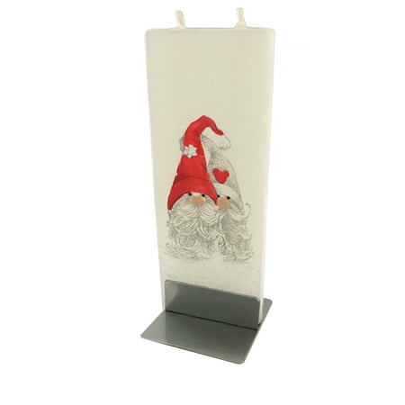 Flat Havdalah Candle - Flatyz Handmade Twin Wick Unscented Thin Flat Candle - Two Elfs