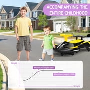 12V Electric Wiggle Car with Pedal for Kids, Rechargeable 2 in 1 Swing Toy, Devil Drifting Car with Backrests, Anti-Rollover, Spray, Light, Bluetooth, Maximum Speed up to 4 mph, for Ages 3 and Up