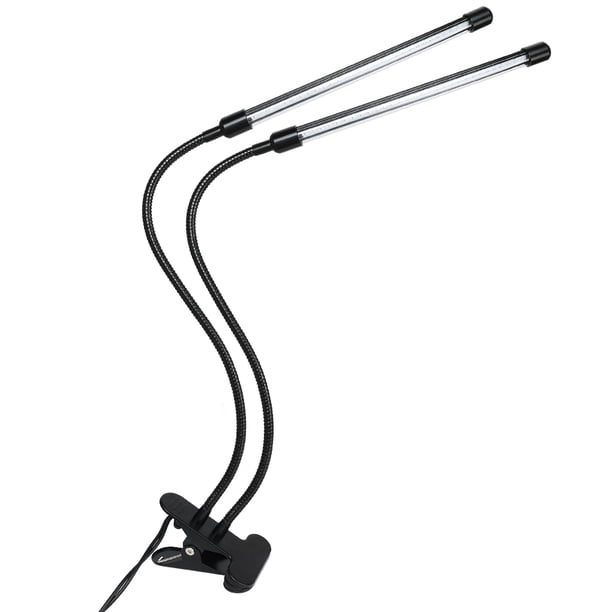 Lámpara de planta de cabeza de tubo doble con luz de cultivo de plantas LED de 30W con cuello de cisne flexible de 360 grados para invernadero de plantas de interior Inevent LED1668-00B