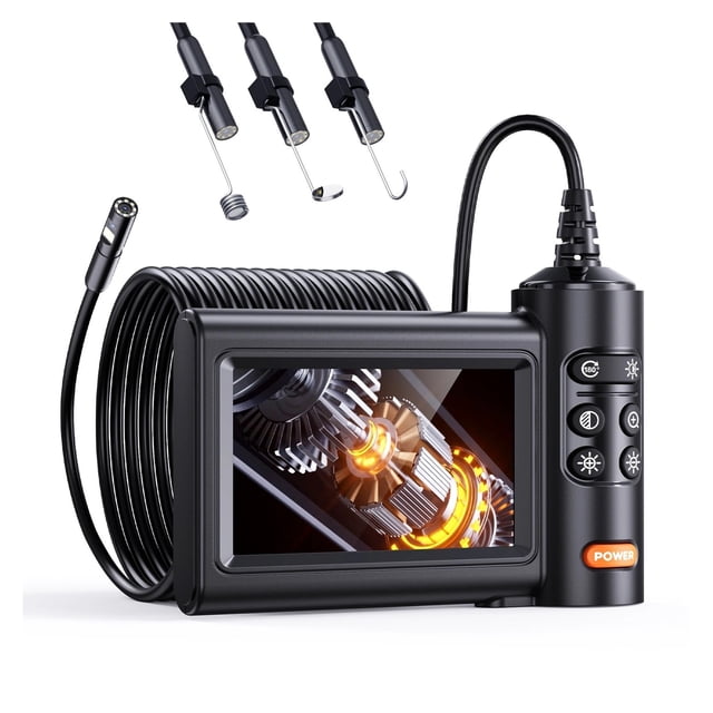 4.3" IPS Screen Industrial Endoscope Camera 1080P Car Inspection Borescope with 8 LED Lights ,Easily Maneuver