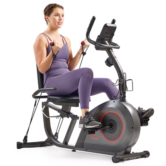 Sunny Health & Fitness Recumbent Exercise Bike w Free SunnyFit App